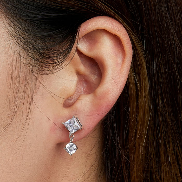 Cercei argint cu zirconii pendulare [5]