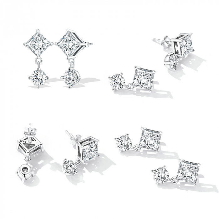 Cercei argint cu zirconii pendulare [7]