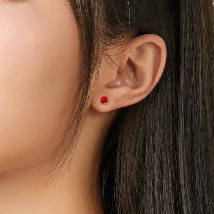 Cercei argint cu zirconii rosii [2]