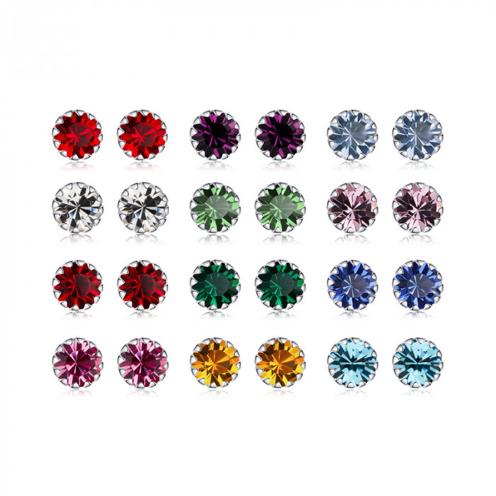 Cercei argint cu zirconii rosii [4]