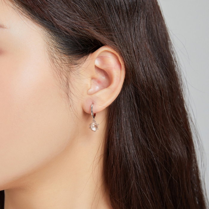 Cercei argint cu zirconii rotunde [2]