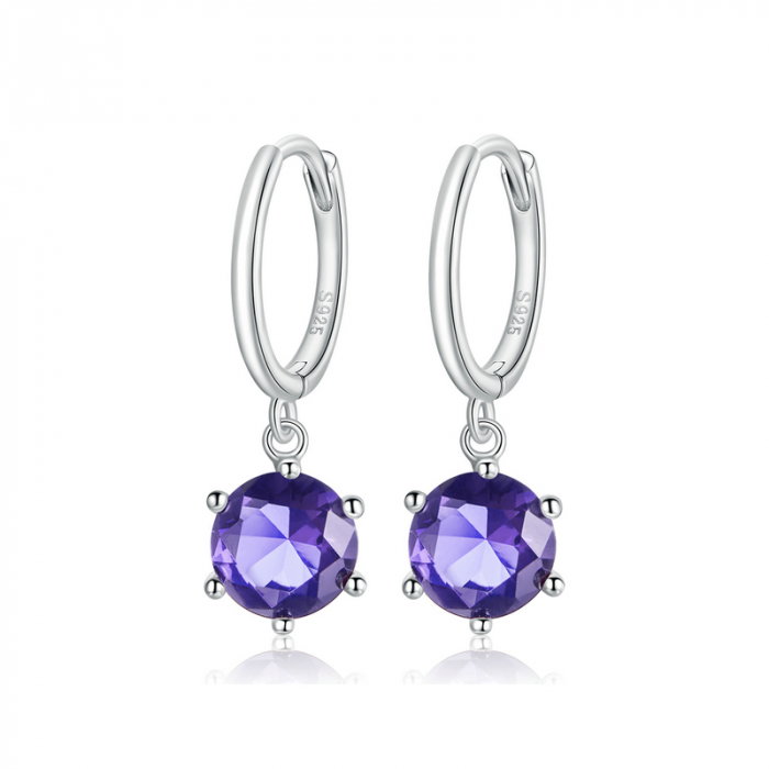 Cercei argint cu zirconii rotunde [1]