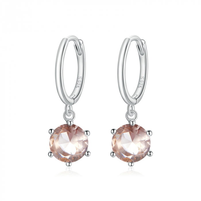 Cercei argint cu zirconii rotunde [1]