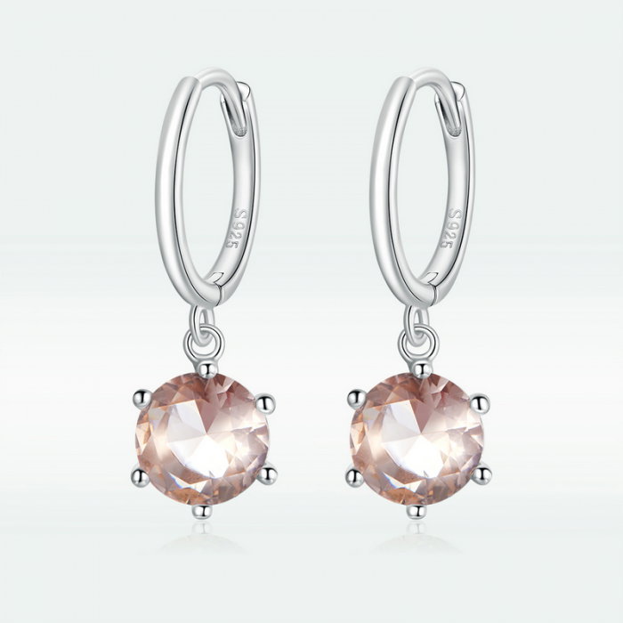 Cercei argint cu zirconii rotunde [6]