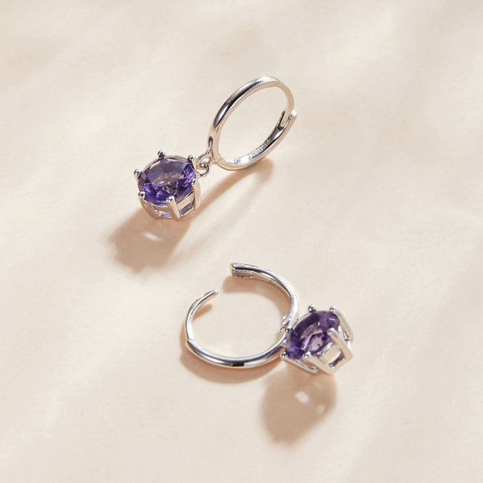 Cercei argint cu zirconii rotunde [3]