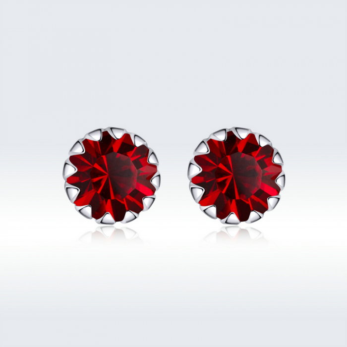 Cercei argint cu zirconii rubinii [3]