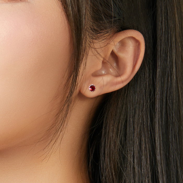 Cercei argint cu zirconii rubinii [2]