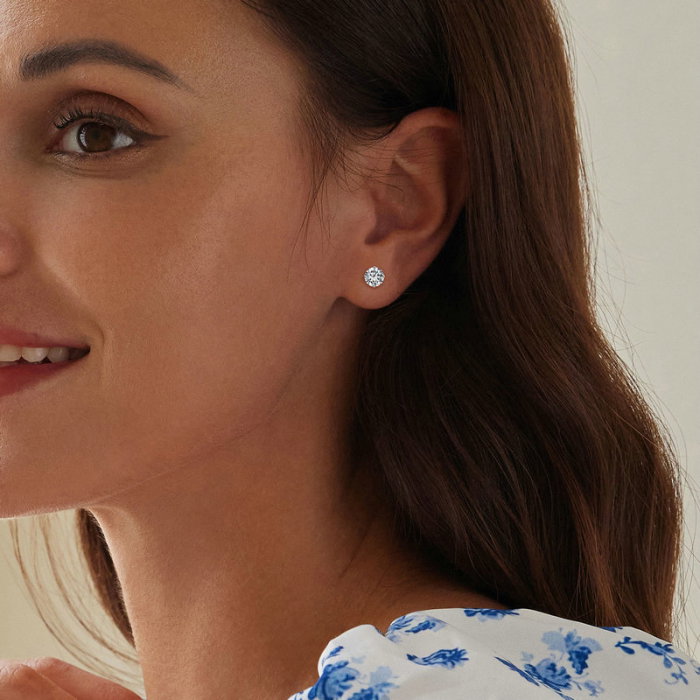 Cercei argint cu zirconiu 5 mm [2]