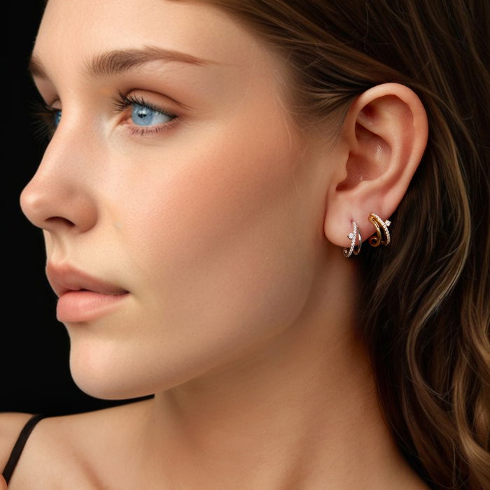 Cercei argint dubli cu Moissanit si Zirconii [12]