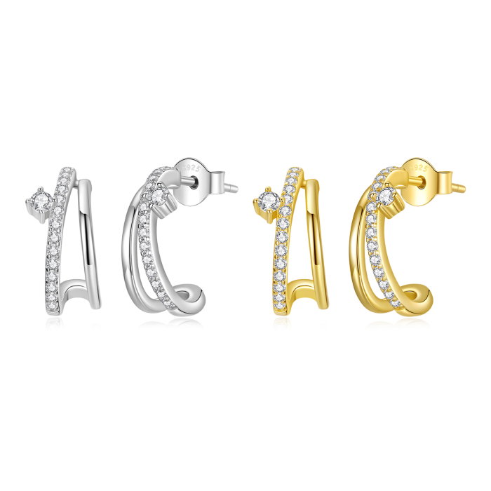 Cercei argint dubli cu Moissanit si Zirconii [14]