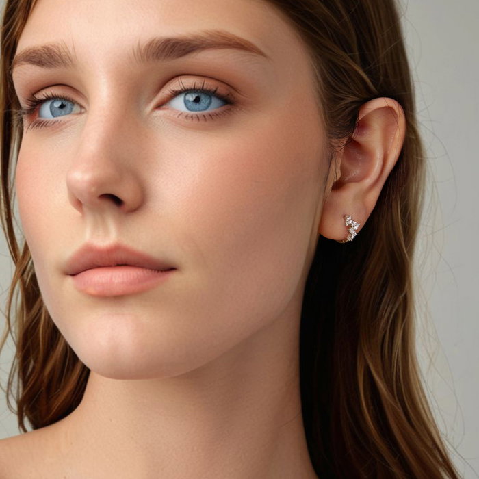 Cercei argint ear cuff cu Zirconia stralucitoare [7]