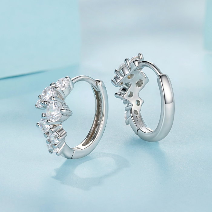 Cercei argint ear cuff cu Zirconia stralucitoare [5]