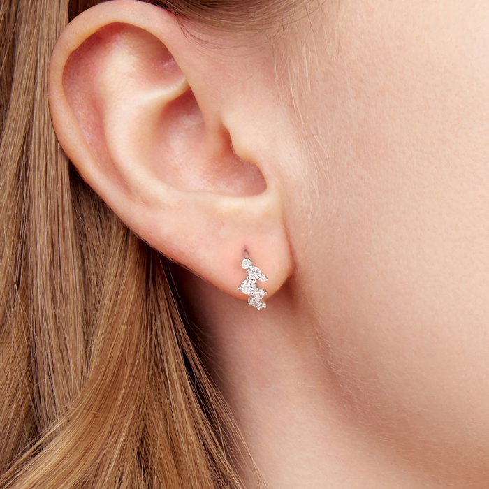 Cercei argint ear cuff cu Zirconia stralucitoare [4]