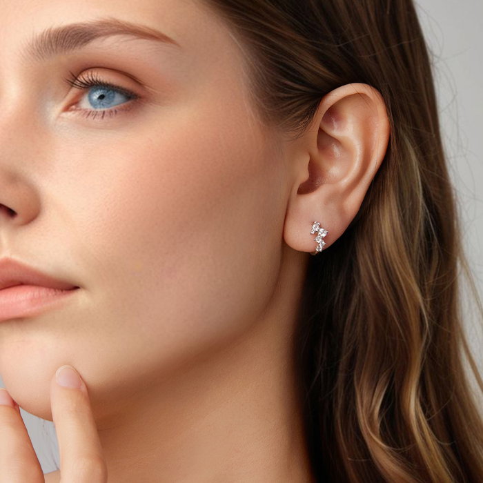 Cercei argint ear cuff cu Zirconia stralucitoare [2]