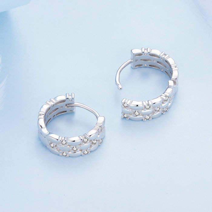 Cercei argint rotunzi cu zirconii [3]