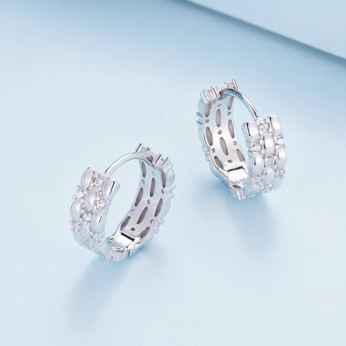 Cercei argint rotunzi cu zirconii [6]