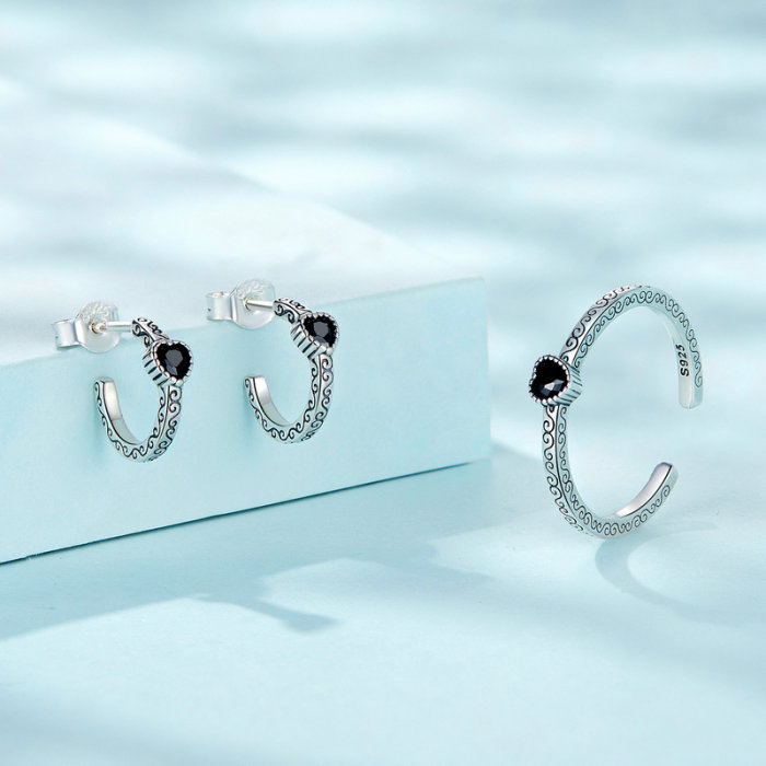 Cercei argint eleganti cu inimioare [8]