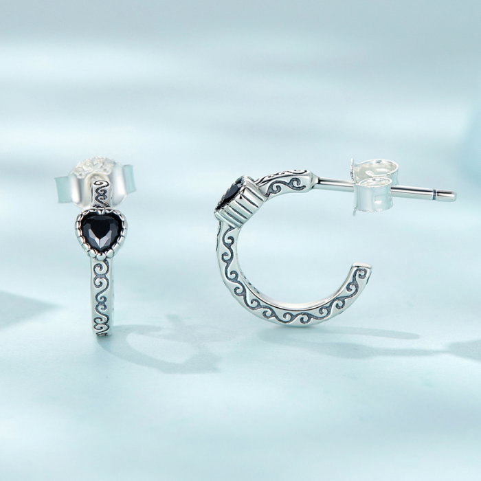 Cercei argint eleganti cu inimioare [3]