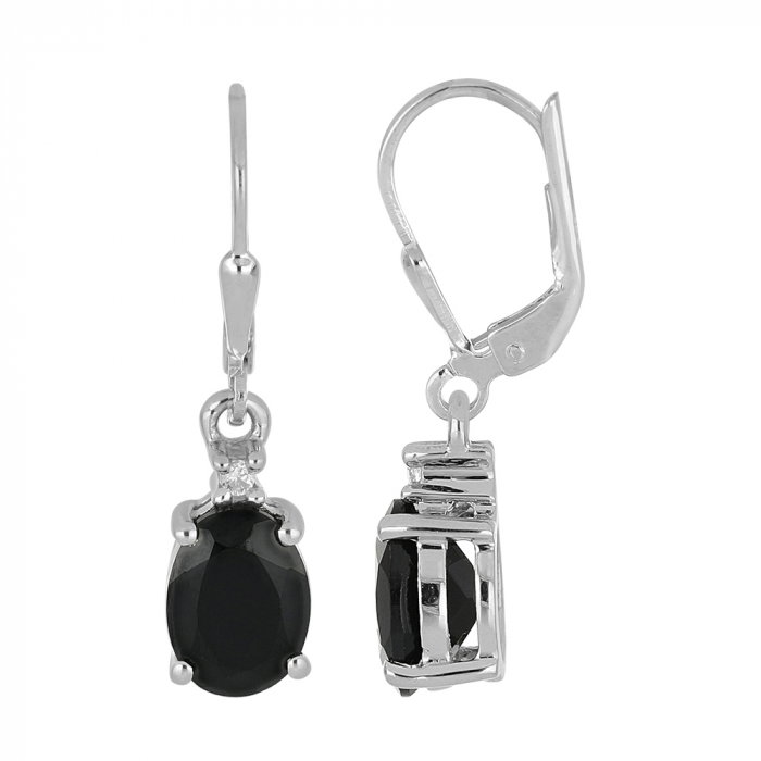 Cercei argint eleganti cu onix si zirconiu - EVA0067 [2]