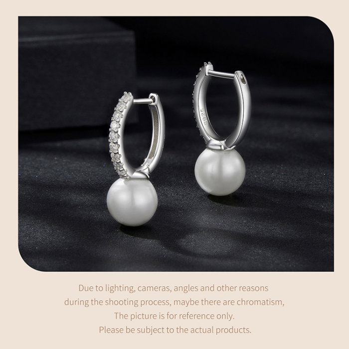 Cercei argint eleganti cu perle si Moissanit [17]