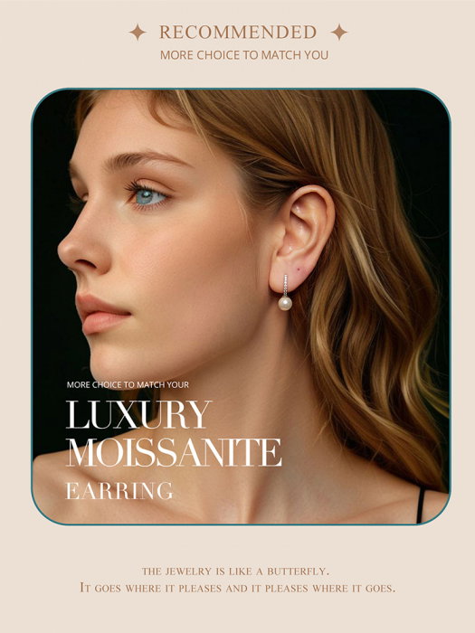 Cercei argint eleganti cu perle si Moissanit [20]