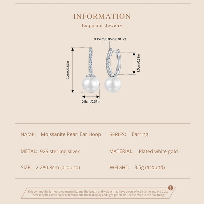 Cercei argint eleganti cu perle si Moissanit [11]