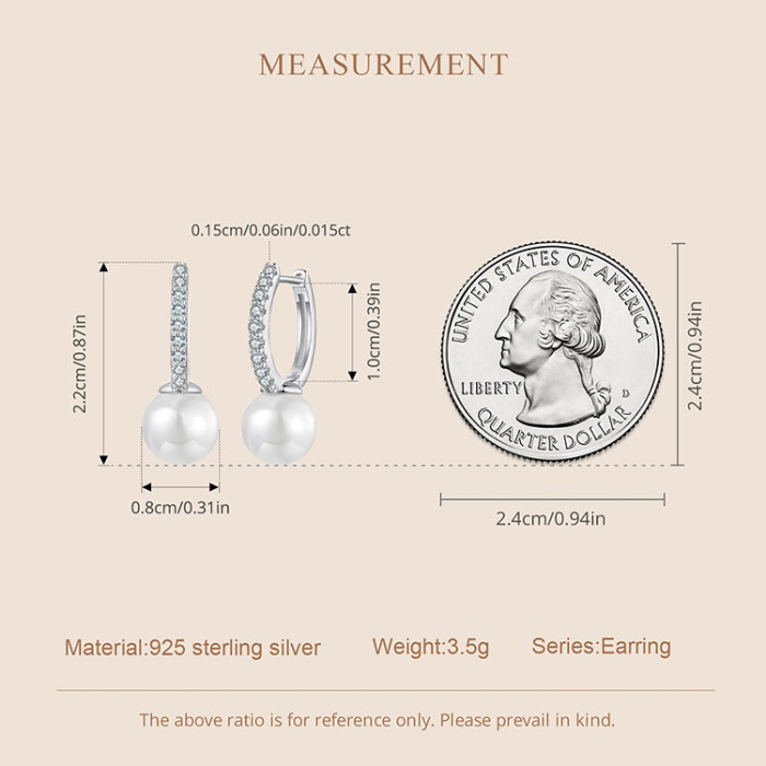 Cercei argint eleganti cu perle si Moissanit [12]