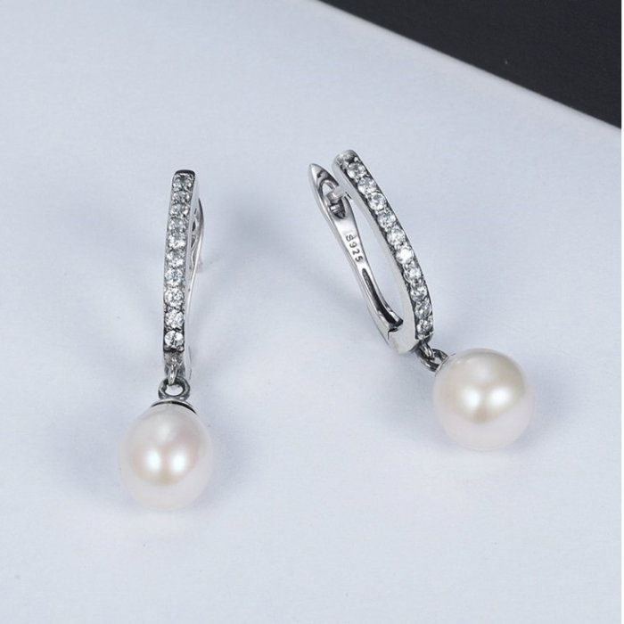 Cercei argint eleganti cu perle naturale si zirconii [3]