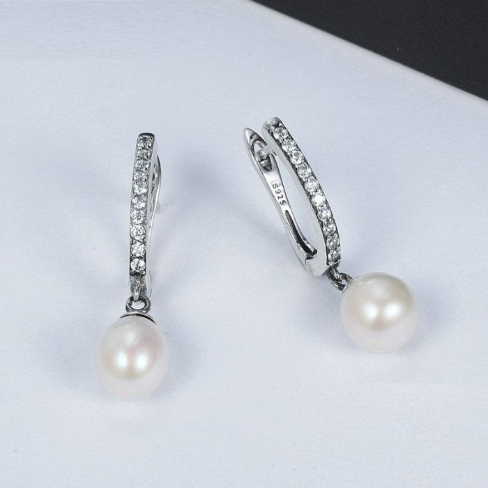 Cercei argint eleganti cu perle naturale si zirconii [4]