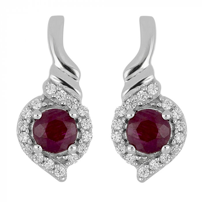 Cercei argint eleganti cu rubin si zirconii - EVA0055 [1]