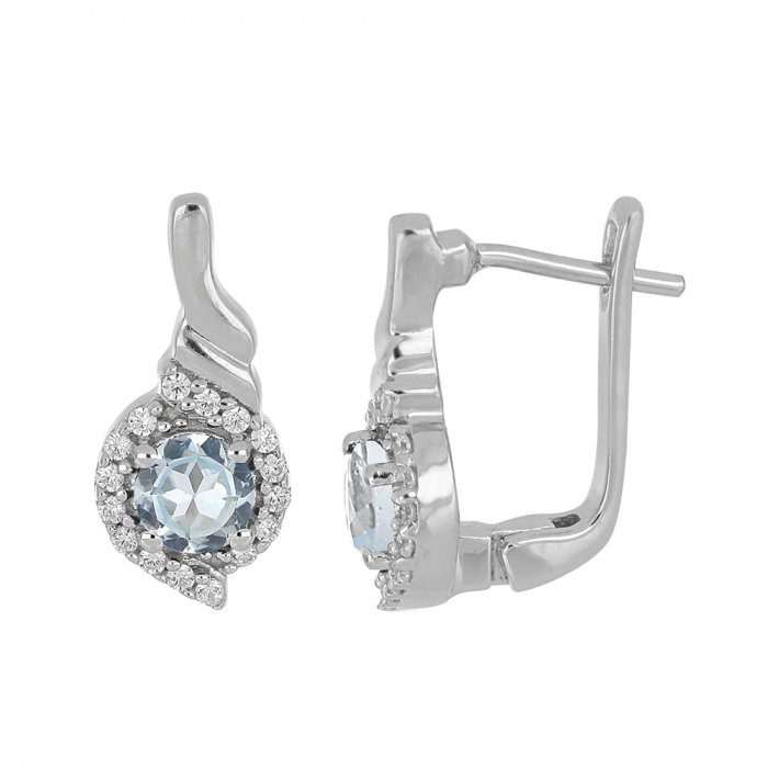 Cercei argint eleganti cu topaz si zirconii - EVA0056 [2]