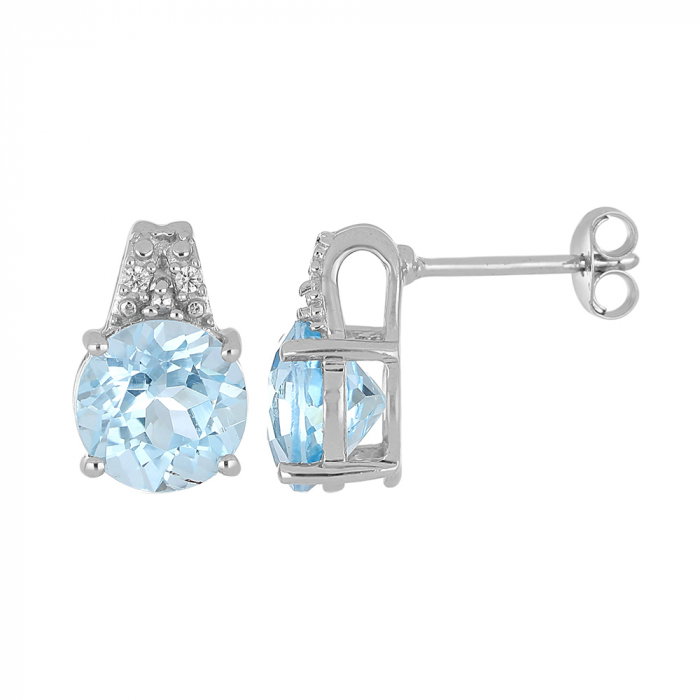 Cercei argint eleganti cu topaz si zirconii - EVA0073 [2]