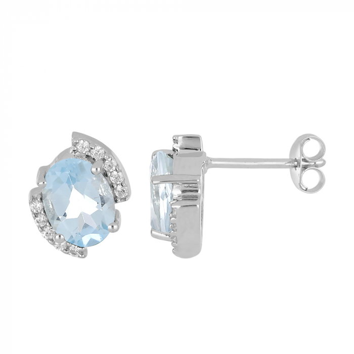 Cercei argint eleganti cu topaz si zirconiu - EVA0059 [2]