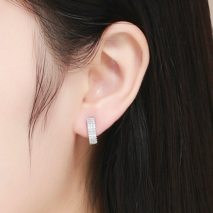 Cercei argint eleganti cu zirconii placati cu rodiu [2]