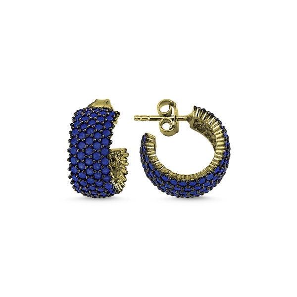 Cercei argint Eternity placați cu aur, cu 5 randuri de zirconii [1]