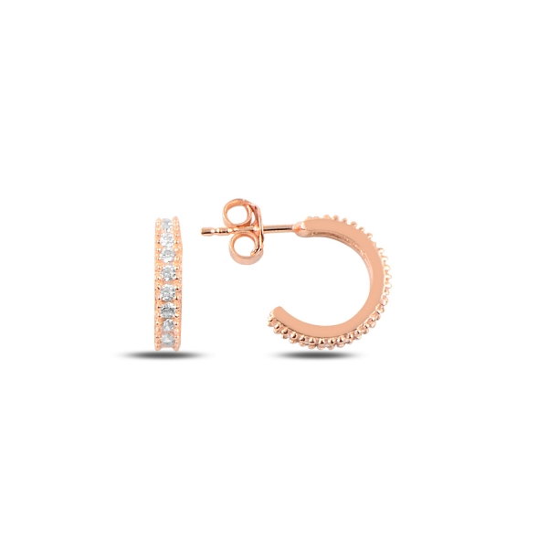 Cercei argint Eternity placati cu aur roz 8,5 mm, cu zirconii albe - ETU0155 [1]
