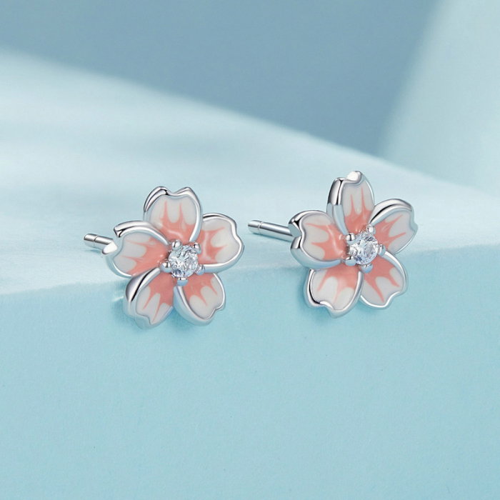 Cercei argint floare de cires [3]