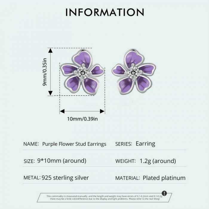 Cercei argint floare mov [9]