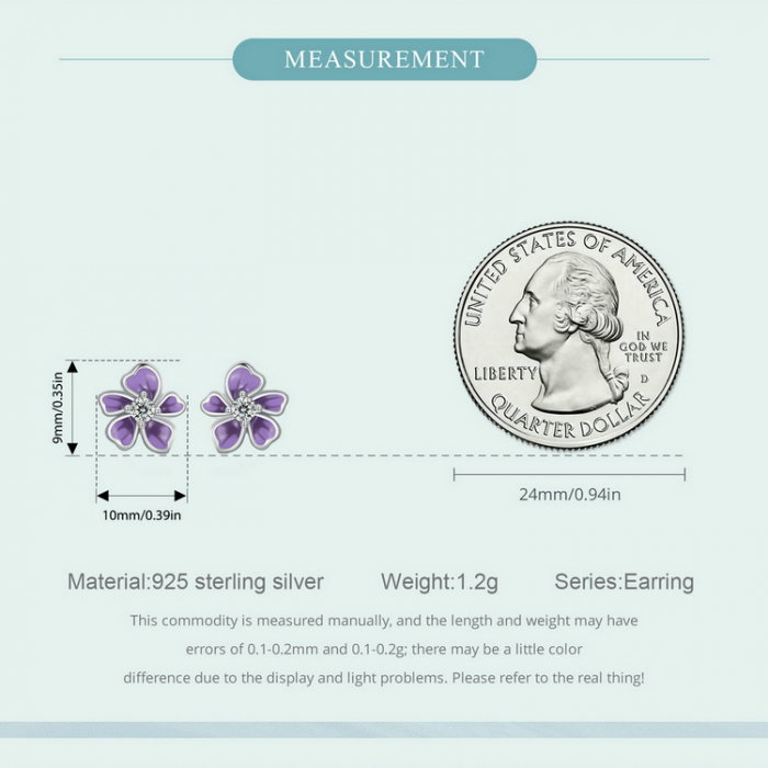 Cercei argint floare mov [10]