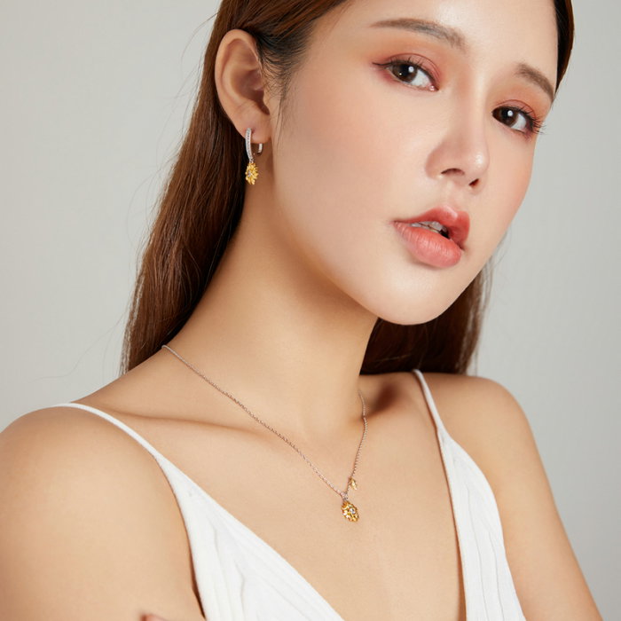 Cercei argint floarea soarelui [12]