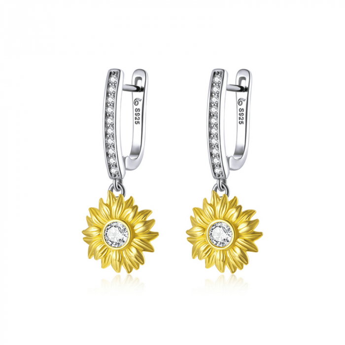 Cercei argint floarea soarelui [1]