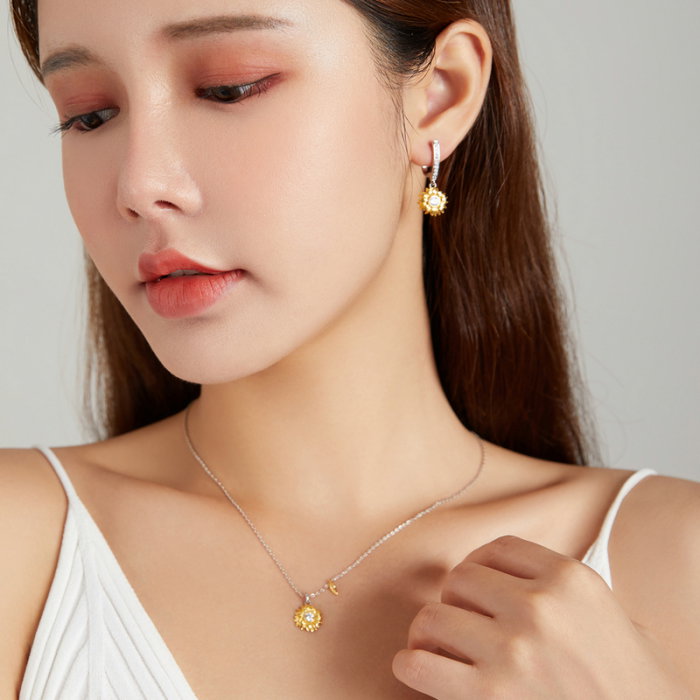 Cercei argint floarea soarelui [10]