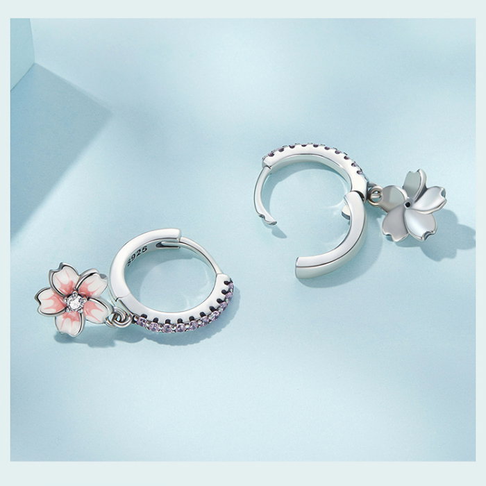 Cercei argint flori de cires [3]