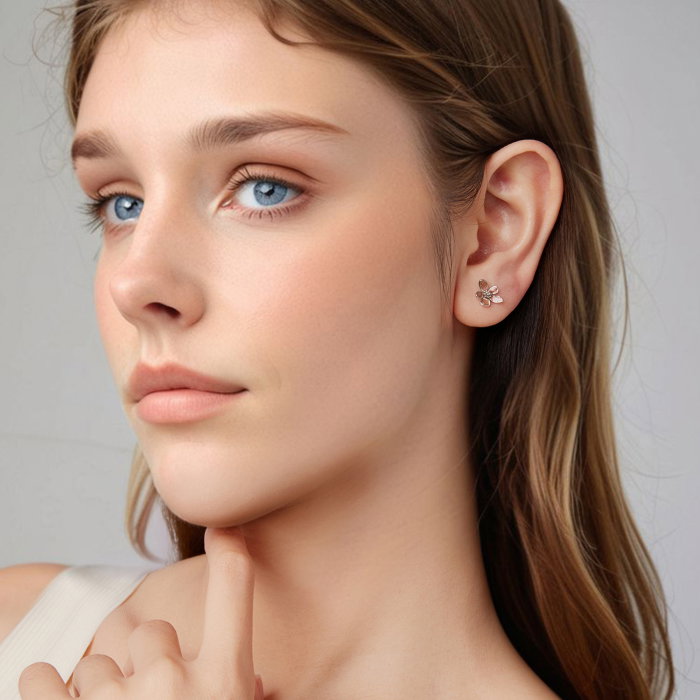 Cercei argint flori de toamna cu surub [6]