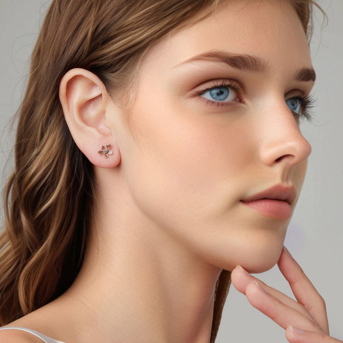 Cercei argint flori de toamna cu surub [7]