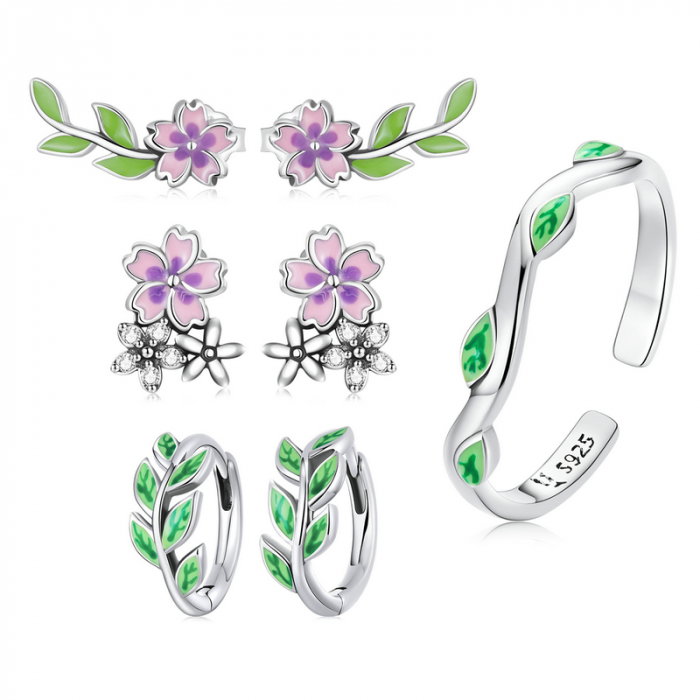 Cercei argint cu flori [7]