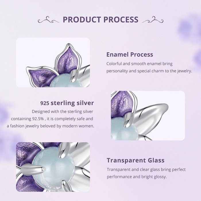 Cercei argint flori mov [14]