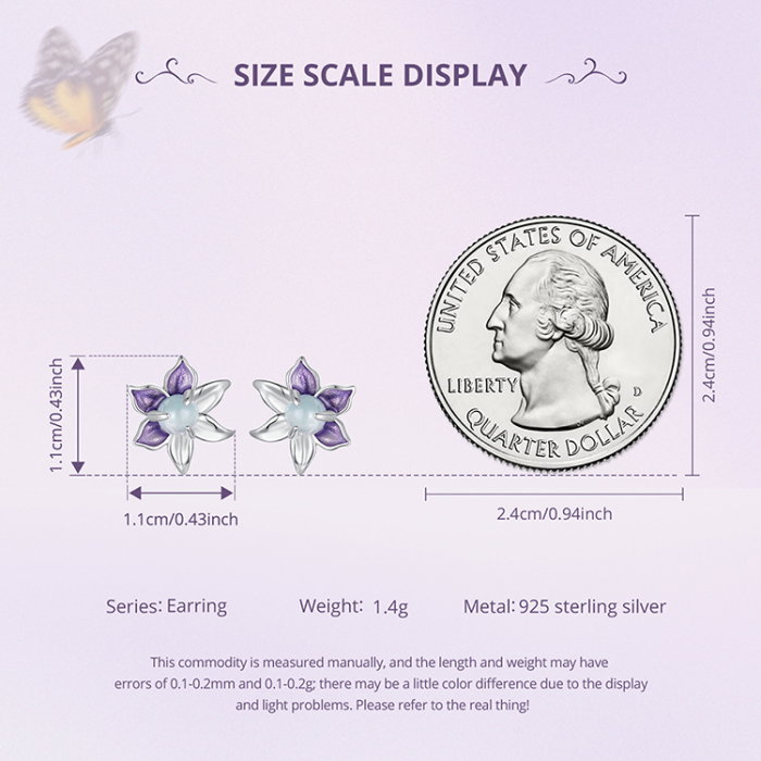 Cercei argint flori mov [13]