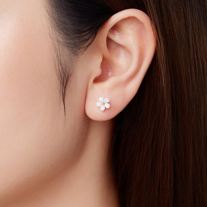 Cercei argint Flori Sakura Albe [9]