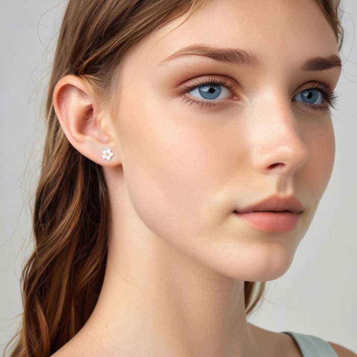 Cercei argint Flori Sakura Albe [6]